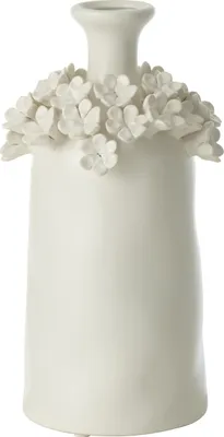 Produktbild von J-Line Vase Yucca Blume Keramik Weiß Medium