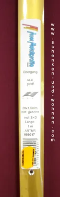 Produktbild von Übergangsprofil 28x1,5 mm 1,0 m goldfarben matt gebohrt