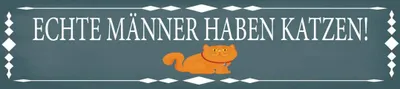 Produktbild von vianmo Holzschild 46x10 cm Echte Männer Katzen