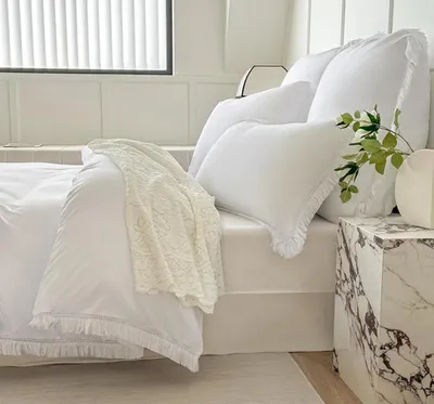 Produktbild von Unyqoos® Stylish Boho-Bettwäsche mit Quasten für Doppelbett 200x200 cm