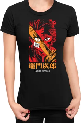 Produktbild von Damen T-Shirt Demon Anime Slayer Kimetsu No Yaiba Tanjiro Kamado 015, Lady M / Schwarz