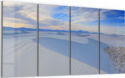 Produktbild von DEQORI Glasbild Echtglas 4x30x60 cm 'Ein Meer weißer Sanddünen' Wandbilder XXL groß