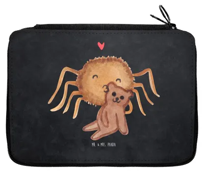 Produktbild von Mr. & Mrs. Panda Mäppchen Spinne Agathe Teddy - Kreidetafel - Geschenk, Freundschaft, Bleistiftetui, Verliebt, Liebesbeweis, Treue, Federtasche, Schlamper, Etui