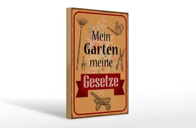 Produktbild von Holzschild Spruch 20x30cm mein Garten meine Gesetze
