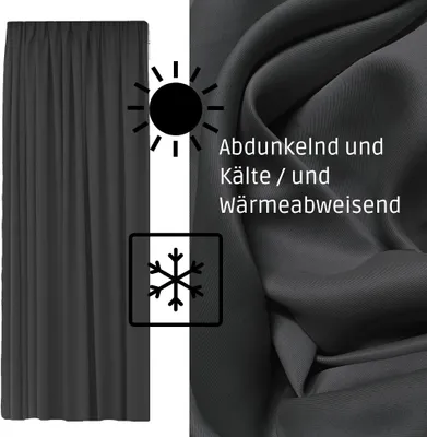 Produktbild von Gardine mit Kräuselband Universalband Vorhang Gardinenband Verdunkelung Blickdicht 140 (B) x 245 (L) Petrol  1er Pack