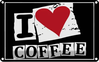 Produktbild von vianmo Blechschild 12x18 cm Kaffee I love Coffee Herz Essen Trinken