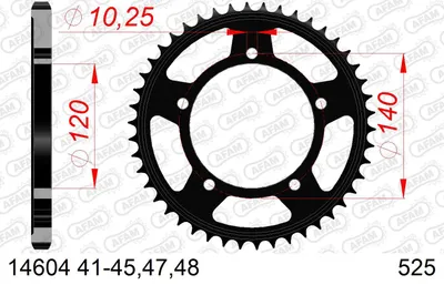 Produktbild von AFAM Kettenrad 14604-43 Hinten für TRIUMPH MOTORCYCLES SCRAMBLER Stahl