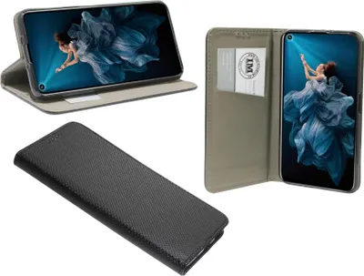 Produktbild von cofi1453® Buch Tasche "Smart" kompatibel mit HONOR 20 Handy Hülle Etui Brieftasche Schutzhülle mit Standfunktion, Kartenfach Schwarz