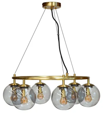Produktbild von Pendelleuchte LED, Hängelampe, Deckenlampe Pendel, Pendellampe Esstisch, Pendelleuchte für Wohnzimmer, Skandinavische Design, Como Glas/Messing