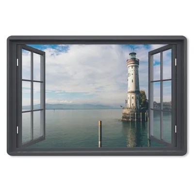 Produktbild von MuchoWow® Schreibtischunterlage Aussicht - Wasser - Leuchtturm 60x40 cm - XXL Mauspad - Großes Mauspad