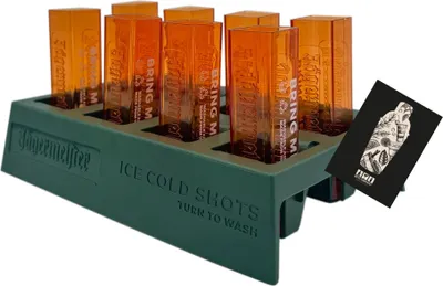 Produktbild von Jägermeister Shot Tray mit 6 Kunststoffgläsern – 2cl geeicht, orange