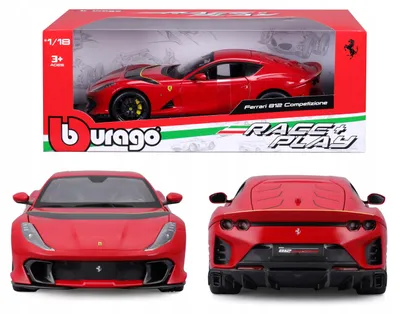 Produktbild von Ferrari 812 Competizione Rosso Corsa 1:18 Bburago - Exklusives Sportwagen Modellauto