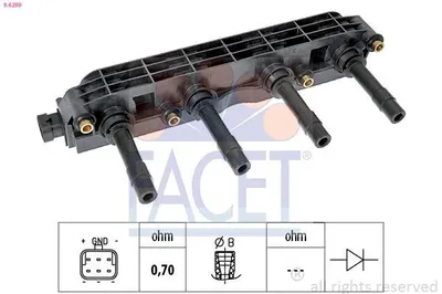 Produktbild von FACET 9.6299 Zündspule für OPEL ZAFIRA B (A05) Corsa C Schrägheck (X01) Meriva A (X03) Astra G CC (T98) Zafira A (T98)