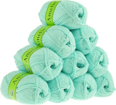 Produktbild von 500g Strickgarn AMELIE Strick-Wolle Handstrickgarn Baby Kinder waschbar, Farbe:pastelltürkis