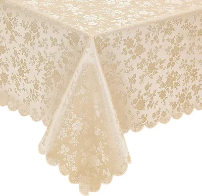 Produktbild von Rechteckige Tischdecke, wasserdichte, strapazierfähige Vinyl-Tischdecken, abwischbare, waschbare Tischdecke für Küche und Esszimmer (Beige, 132 x 178 cm)