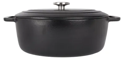 Obrázek produktu pro Ovocá smaltovaná litinová hrnec s pokličkou 31x24 cm Černá Fontestic Cosy & Trendy 9967314