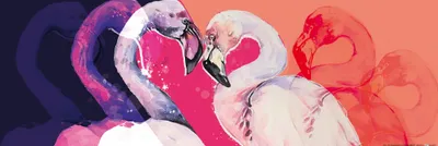 Obrázek produktu pro Umělecký obraz plameňáci - Flamingo Love (30 x 91 cm)