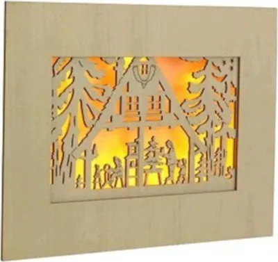 Image de Tableau en bois éclairé par LED - Maison