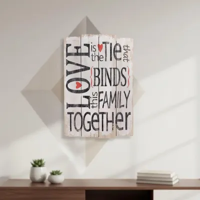 Produktbild von Mucola Deko Holzbild Wandbild Wanddekoration Wand Holzschild 60cm LOVE used look Retro
