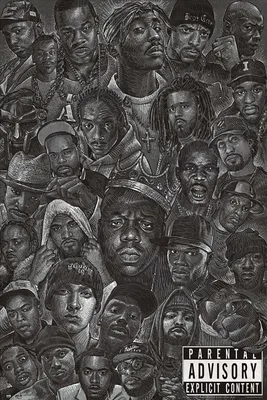 Produktbild von Musik-Poster mit Hip Hop Allstars Motiv als Wanddekoration 61x91,5 cm