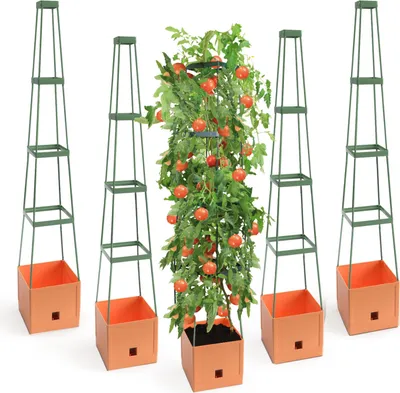 Produktbild von 5er-Set Pflanzenturm MaxiTom, 150 cm, Farbe: terracotta