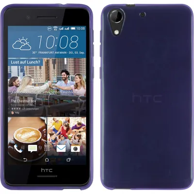 Produktbild von PhoneNatic Case kompatibel mit HTC Desire 728 - lila Silikon Hülle transparent + 2 Schutzfolien