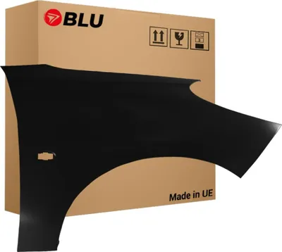 Image de BLU Aile Compatible avec Peugeot 206+ EXL Droite Schwarz Noir Obsidien | 2007-2014 | Avant | Peint| Prêt à Monter | Acier