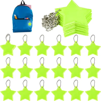 Produktbild von Reflektoren Kinder Anhänger, Reflektor Anhänger Kinder Sinnvolle Mitbringsel Kindergeburtstag Jahre Schlüsselanhänger Mitgebsel für Rucksack Radfahren Gehen Laufen Grün