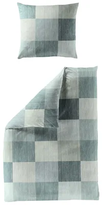 Produktbild von BIERBAUM Bettwäsche Biber salbei 155x220cm, mit 1 Kissen  Bettbezug