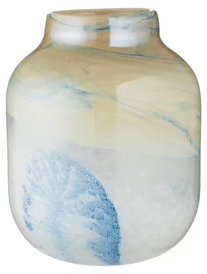 Produktbild von Casablanca by Gilde Vase "Fresh" creme mit blauer Wischung, durchgefärbt, H.24 cm, Öffnung: D.9cm, 50932