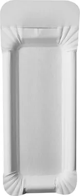 Produktbild von Papstar Teller, Pappe "pure" eckig 8 cm x 21 cm weiß mit Anfasser, 4 x 250 Stück
