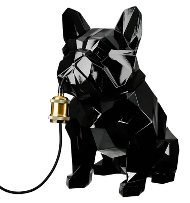 Immagine prodotto di Gilde Tischleuchte, Bulldogge, "Geo", Poly, schwarz, VE 1, L. 44 cm, B. 26 cm, H. 46 cm 54847 4063387548479