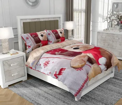 Obrázek produktu pro Povlečení 140x200 cm + 2x70x80 cm, 3dílná sada, 100% bavlna, satyna, zip, vícebarevná - SOVIO | So.0161