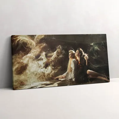 Produktbild von Ein Foto von zwei Frauen – Leinwandbild Wandbild – 100x50 cm – Leinwandbilder – Wandbilder – Schlafzimmer – Flur