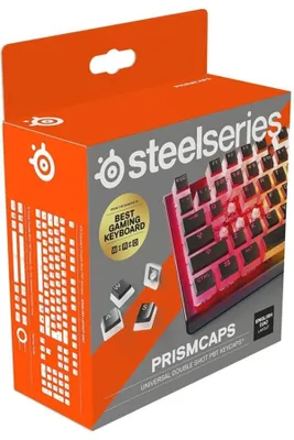 Produktbild von SteelSeries PrismCaps – Double-Shot-Tastenset mit „Pudding“-Optik – Kompatibilität mit allen gängigen mechanischen Tastaturen – MX-Stößel – Schwarz (UK-Tastaturlayout)