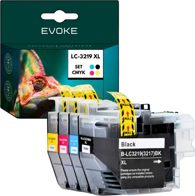 A box of printer ink cartridges and the cartridges themselves.