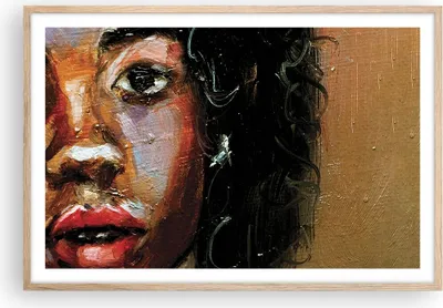 Produktbild von Gerahmtes Poster - Rahmen in heller Eiche - Pastos Porträt afrikanisch - 91,5x61 cm - Wand Bild - Wanddeko - Wandbilder - Kunstposter - Wandposter - Bilderrahmen - Bilder - Kunstdruck P2NAA91x61-4674
