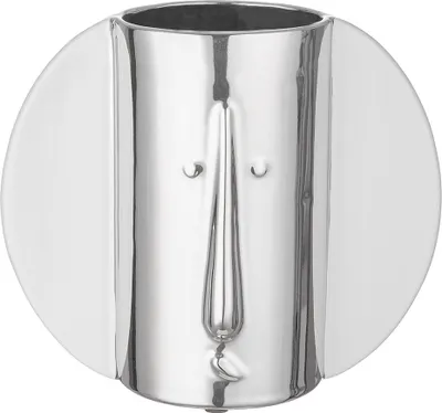 Obrázok produktu pre GILDE Tvárová váza, tvár, "Viso", keramika, strieborná farba, biela, , d. 13 cm, š. 24,5 cm, v. 21,3 cm 47475