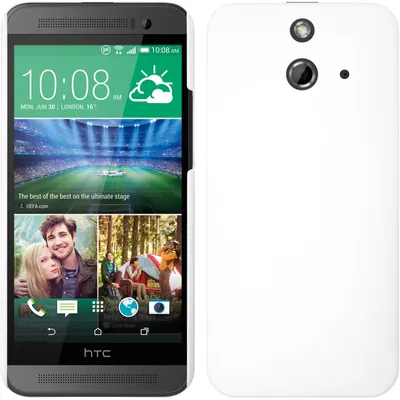 Produktbild von PhoneNatic Case kompatibel mit HTC One E8 - Hülle weiß gummiert Hard-case + 2 Schutzfolien