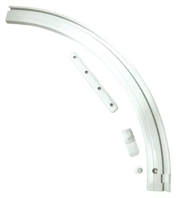 Image de Gardinia Arc de cercle pour rail à rideaux en aluminium 1 voie, droit blanc cm