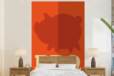 Produktbild von MuchoWow® Fototapete für Wohnzimmer oder Schlafzimmer Wandtapete Vinyl Motivtapete Barbecue Illustration mit einem Schwein - 155x240 cm - Tapete
