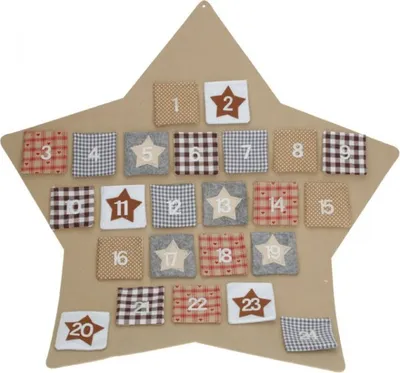 Produktbild von Adventskalender Weihnachtskalender STERN 80cm zum Selbst befüllen Weihnachten