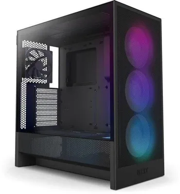 Produktbild von NZXT H5 Flow RGB, Midi Tower, PC, Schwarz, ATX, EATX, micro ATX, Mini-ITX, SGCC, Gehärtetes Glas, Gaming