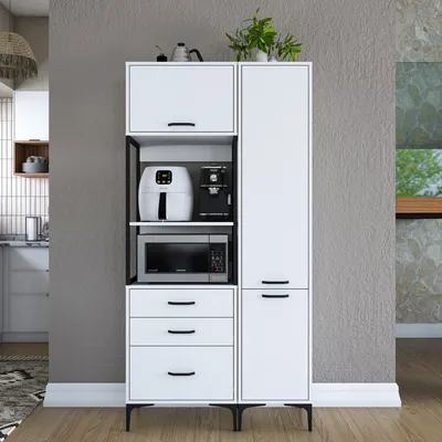 Produktbild von Skye Decor, JE143 - 3113, Weiß, Mehrzweckschrank, 100 x 198,6 x 40 cm, 100 % MELAMINBESCHICHTETE