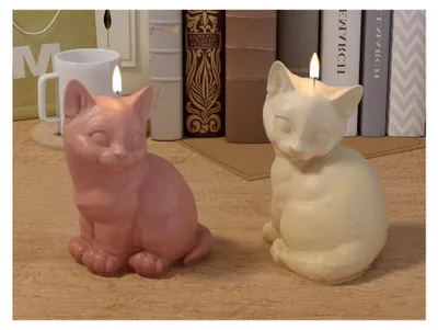 Produktbild von 5 Stück 3D Katzenkerzenform Silikon, Kerzengießformen für Fondant, Schokolade, Sojawachs, Seife, Epoxidharz, Gips, Handwerk