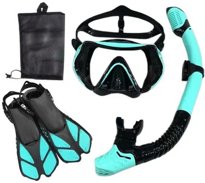 Produktbild von Taucherausrüstung für Erwachsene, Panoramamaske, Trockensnorkel, Größe L/XL