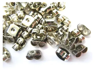 Produktbild von 100 Edelstahl Stopper Ohrstecker Verschlüsse für Ohrringe