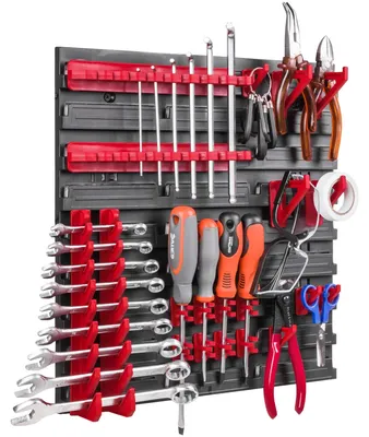 Immagine prodotto di Pannello portattrezzi - Pannello per officina - Pannello da parete per garage - 39 x 39 cm
