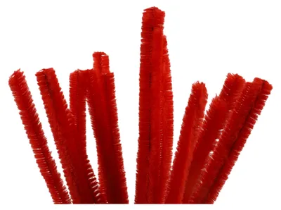 Produktbild von 15 Pfeifenreiniger 15mm Länge 30cm CHENILLE, rot