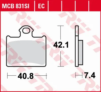 Productafbeelding van TRW remblokken set EC MCB831EC CR65 85 SX